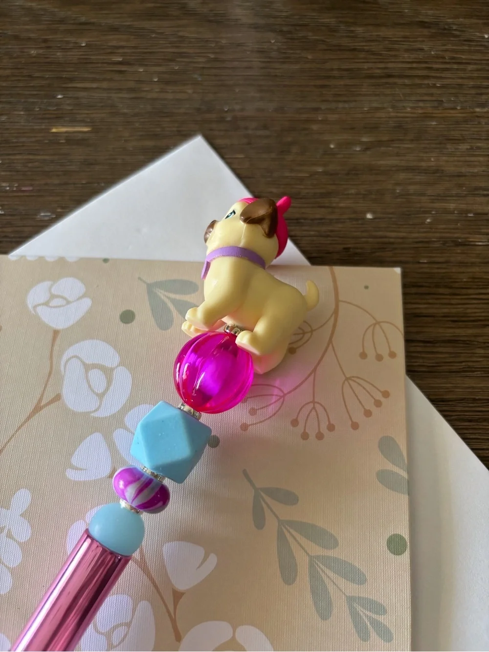 Barbie pug pet dog handmade beaded pen